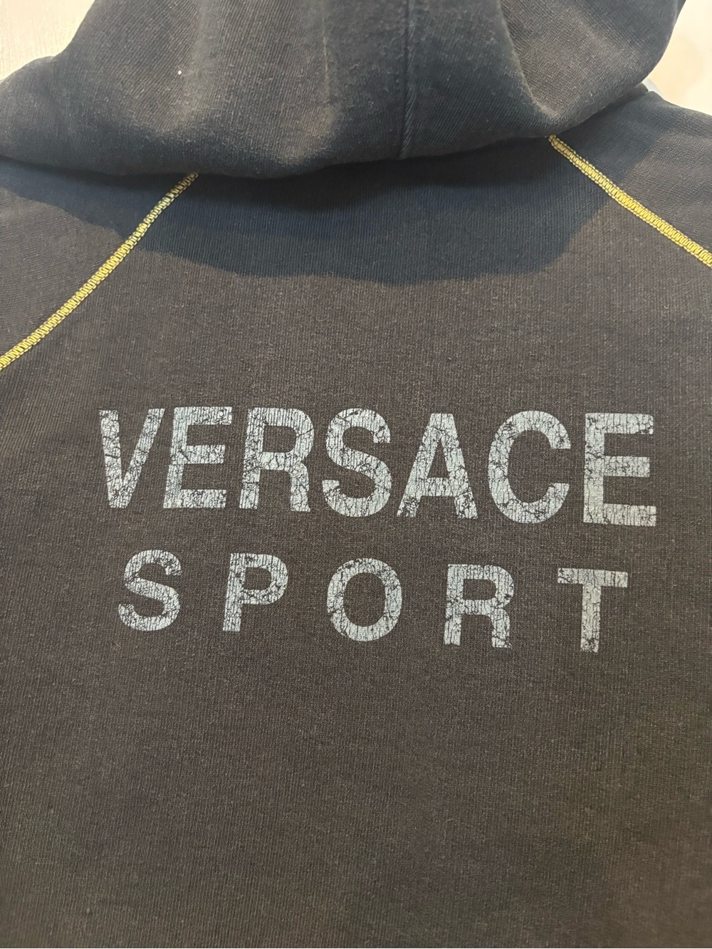 Y2K rare, vintage Versace Sport track suit- Black w/Yellow Trim, XS - Picture 3 of 11